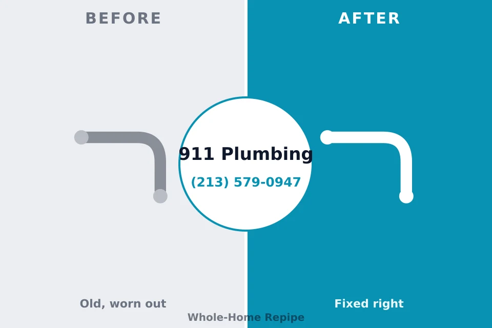 Before and after: plumbing repair Plainsboro Center, NJ
